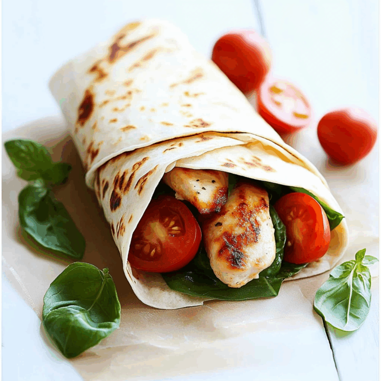 Delicious Caprese Chicken Cheese Wrap Recipe in 30 Minutes
