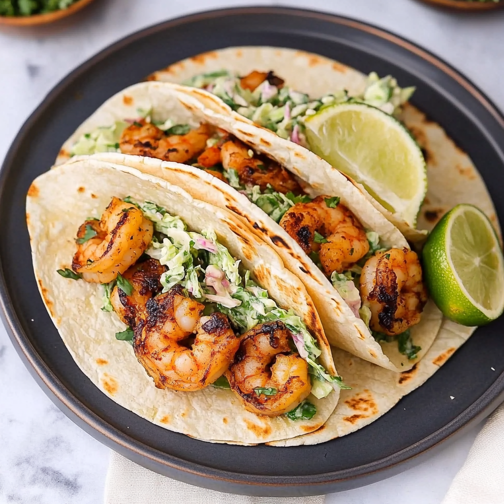 Zesty Cilantro Lime Shrimp Tacos with Creamy Slaw Recipe