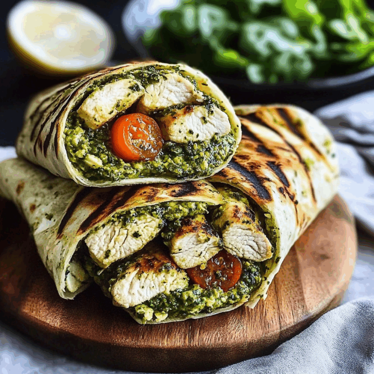 Irresistible Grilled Pesto Chicken Wraps in 30 Minutes
