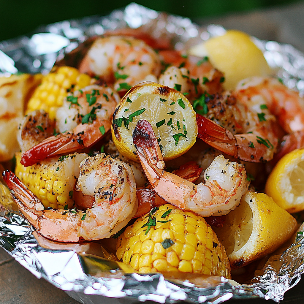 Irresistible Grilled Shrimp Boil in Foil Packets Recipe