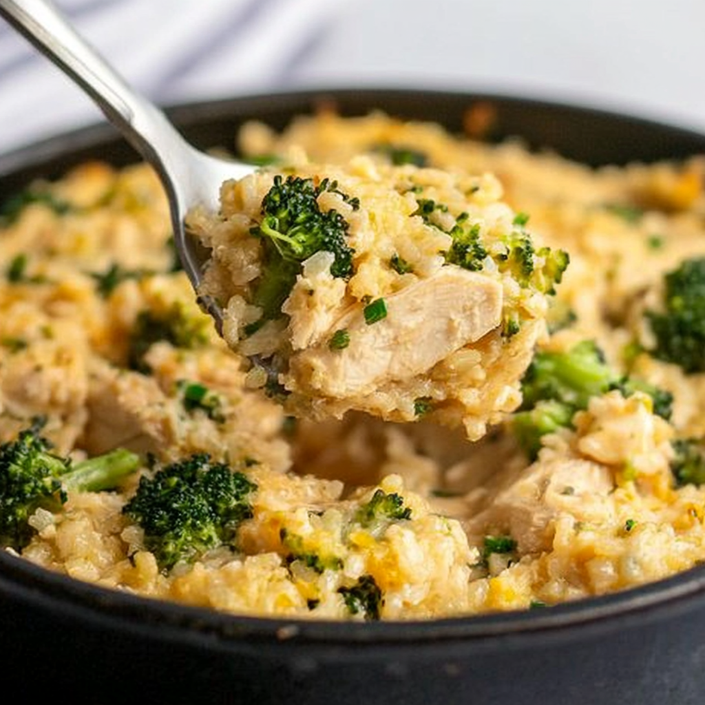 Easy One Pot Chicken Broccoli Rice Casserole Recipe