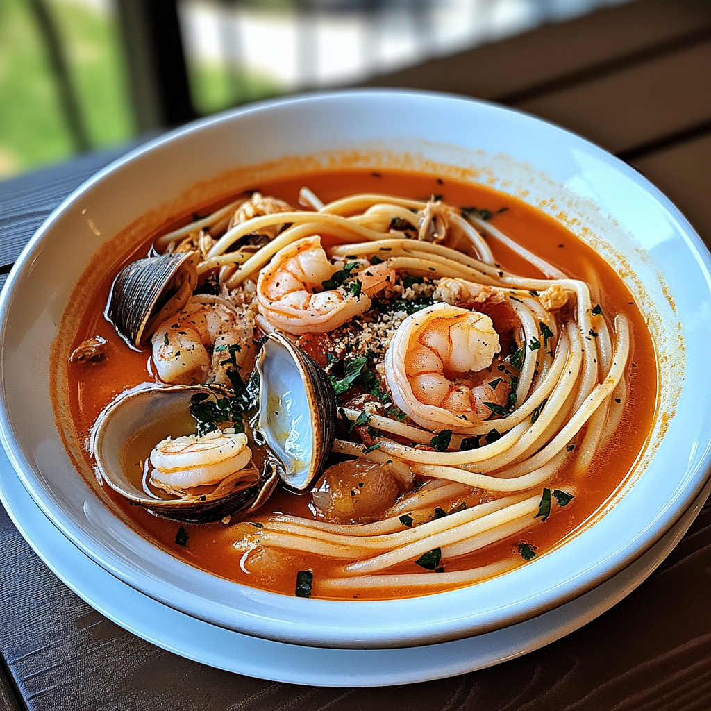 Delicious Seafood Linguine with Shrimp & Crab Delight